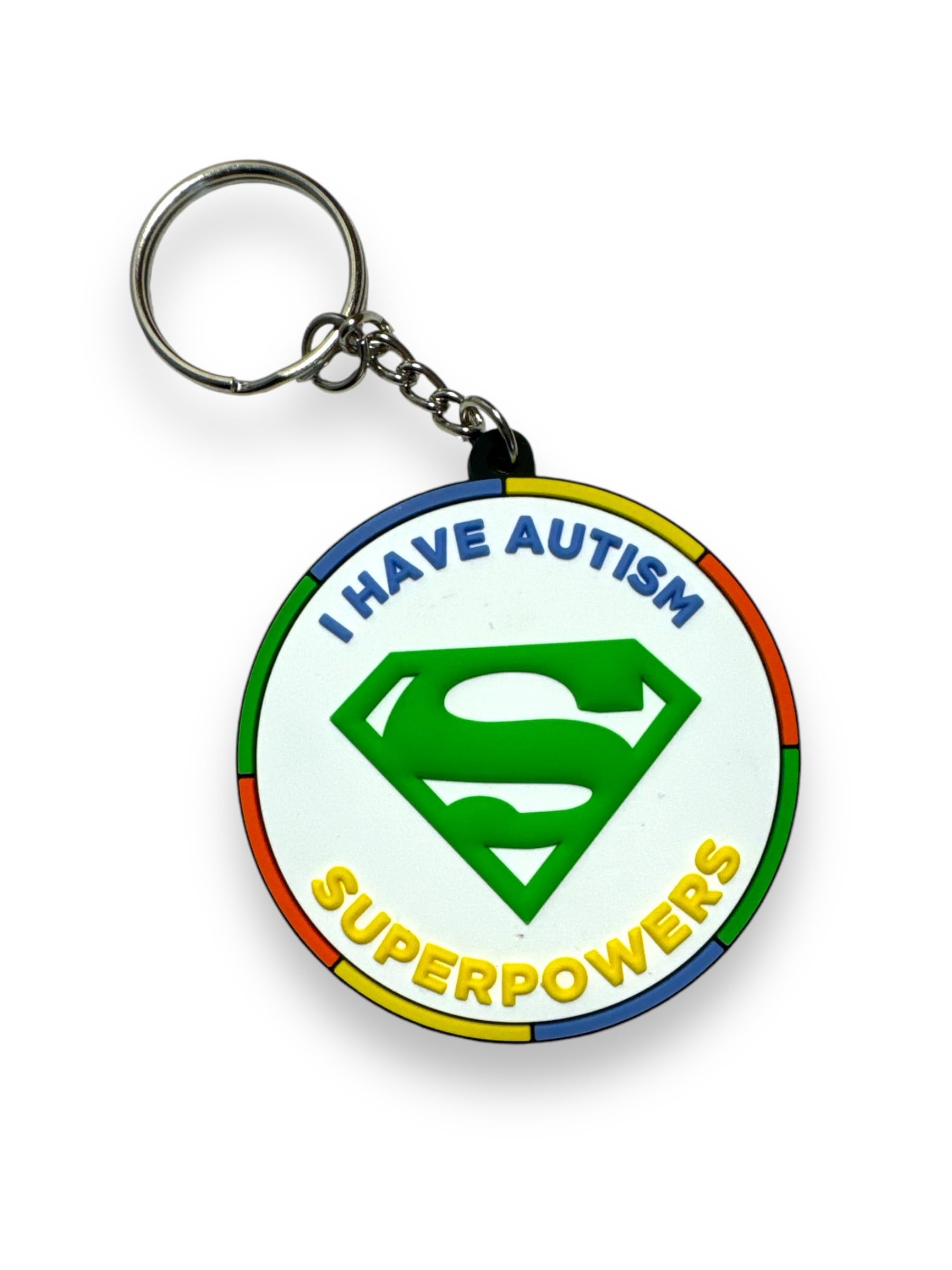 PAC Supplies Global Ltd Autism Awareness 3D Visual Keyring, 'I Have Autism Super Powers'