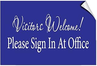 Visitors Welcome! Please In At Office Business LABEL DECAL STICKER 8