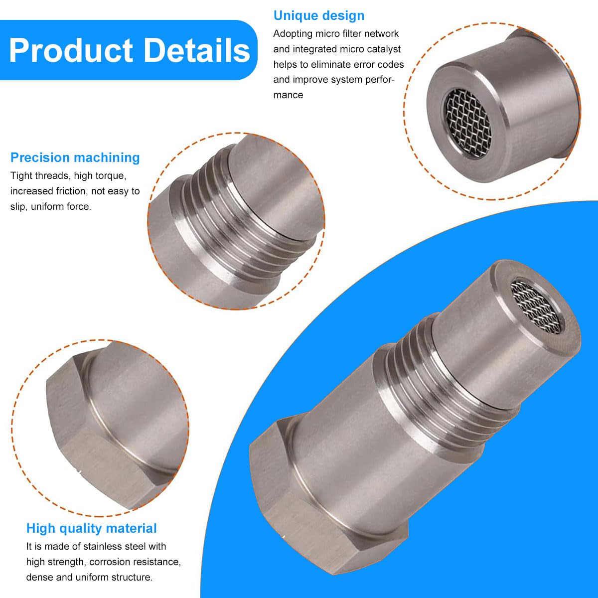 Emulatore Sonda Lambda M18x1.5 - Adattatore In Acciaio Inox Per Auto, Facile Installazione