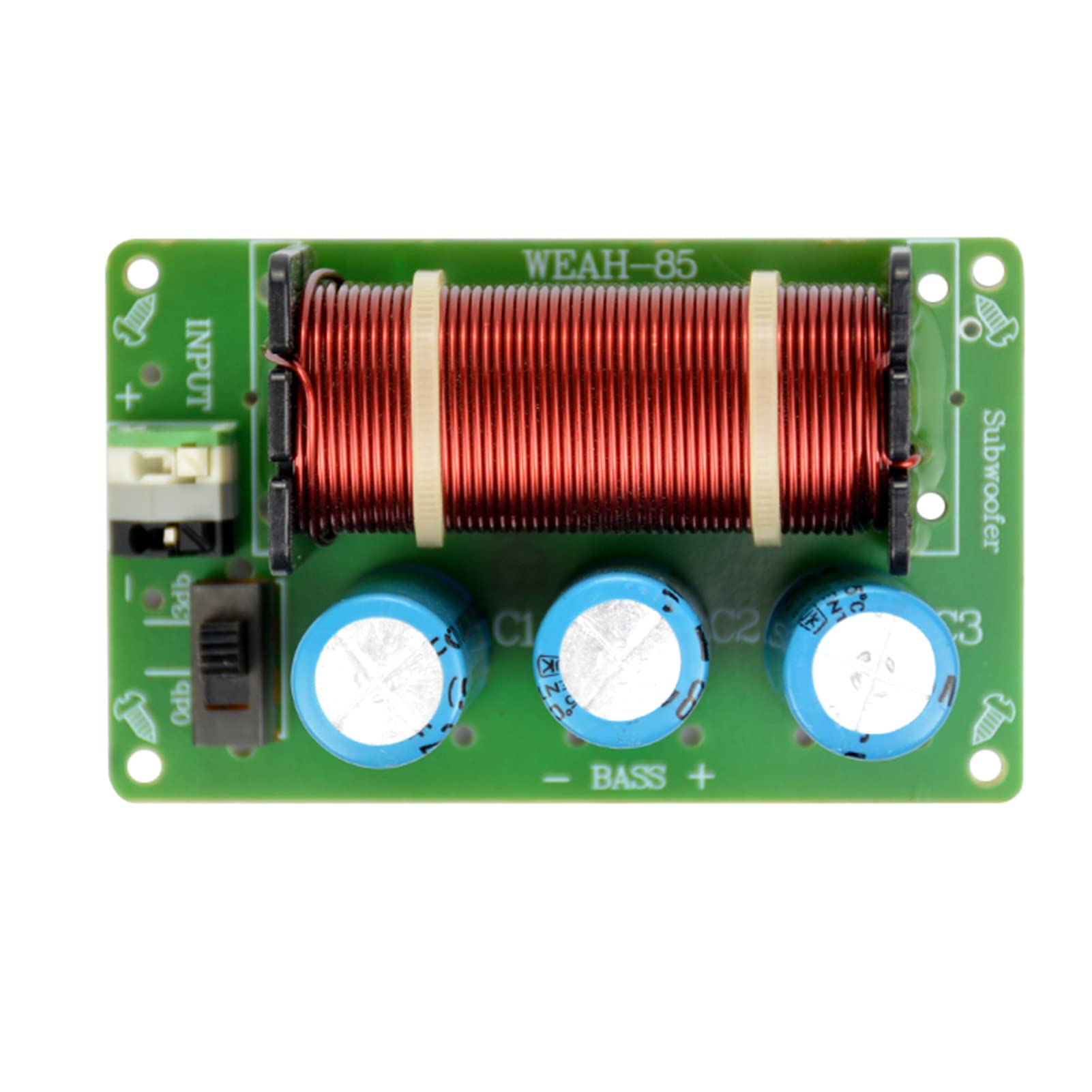 BuyWeek Filtri Crossover Audio Filtro Crossover per Altoparlanti, Subwoofer per Bassi da 200W 40Hz-400Hz a Canale Singolo