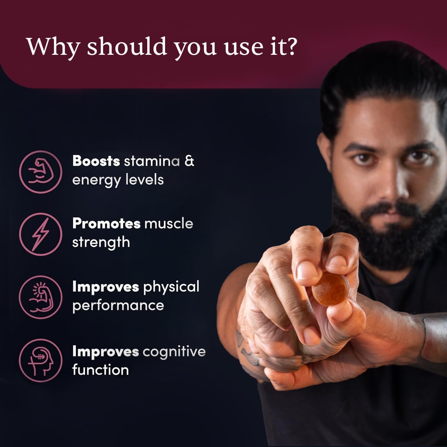 Man Matters Shilajit Gummies for Men | KSM-66 Ashwagandha | 75%+ Fulvic Acid | 3.5X Absorption | Boosts Stamina, Energy & Vitality | Himalayan Shilajit | Sugar-Free | Lab Tested | 30 Gummies