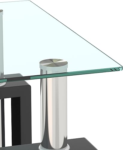 Miniatura 4 de Juego de mesas de sala de estar, mesa auxiliar de vidrio de 3 piezas y mesas auxiliares para sala de estar, juego de mesa auxiliar con mesa de