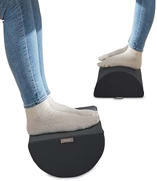Poggiapiedi ErgoRegolabile Per Sotto La Scrivania – Antiscivolo, Memory Foam, Lavabile, 2 Strati, Per Ufficio E Viaggi