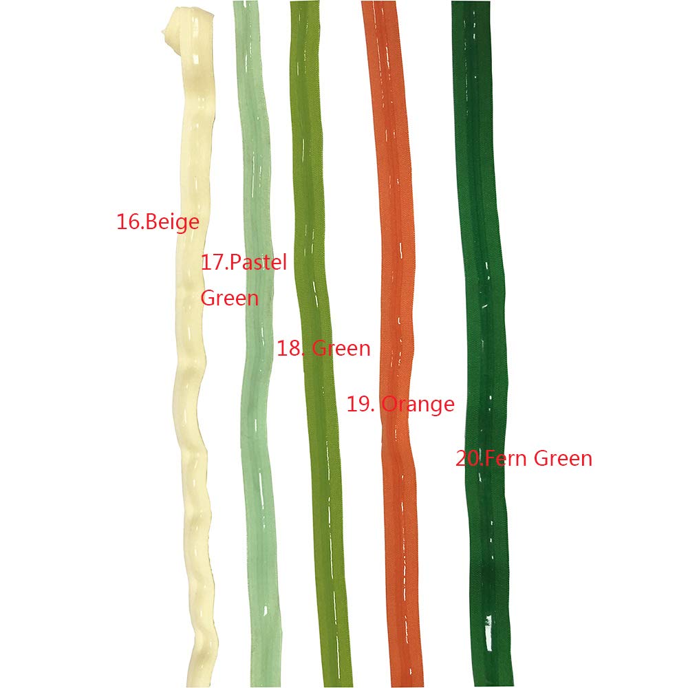 Multi Colors Silicone Elastic Tape 5/8'' Width for Garment Accessory & Hairbow 20 Colors Each Color by 1 Yards Total 20 Yards(Multi Colors)