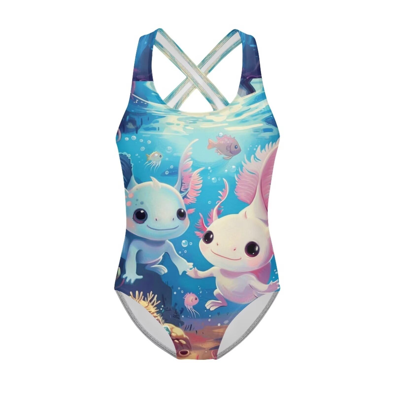 Girls Swimsuit Criss Cross Back 1-Piece Summer Beach Swiwmear
