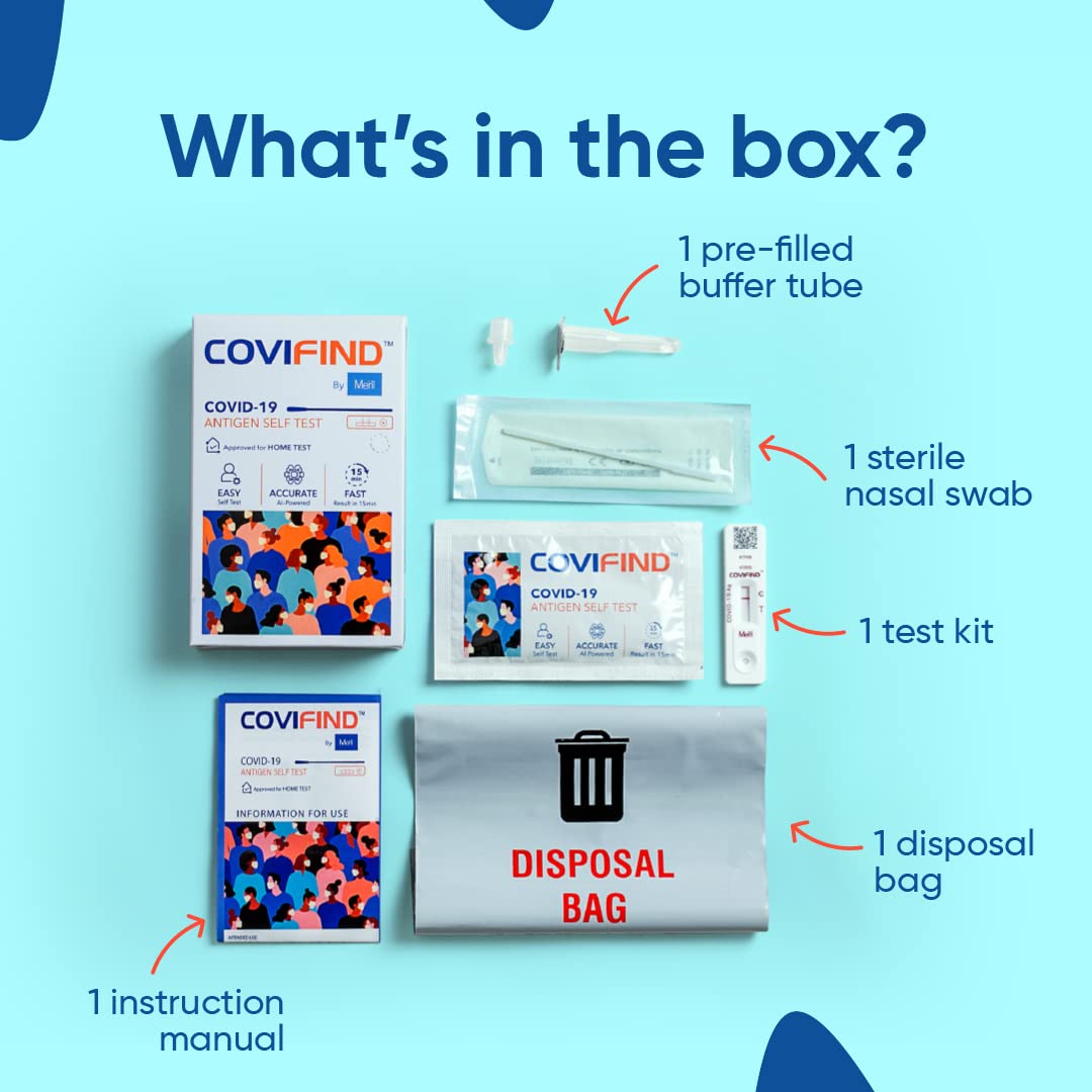 Covifind Covid-19 ICMR Approved Covid and Rapid Antigen Test Kit for Home Use (Pack of 5) Covifind Covid-19 ICMR Approved Covid and Rapid Antigen Test Kit for Home Use (Pack of 5)