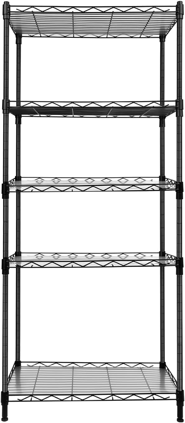 5Tier Storage Shelves Adjustable Wire Shelving Standing