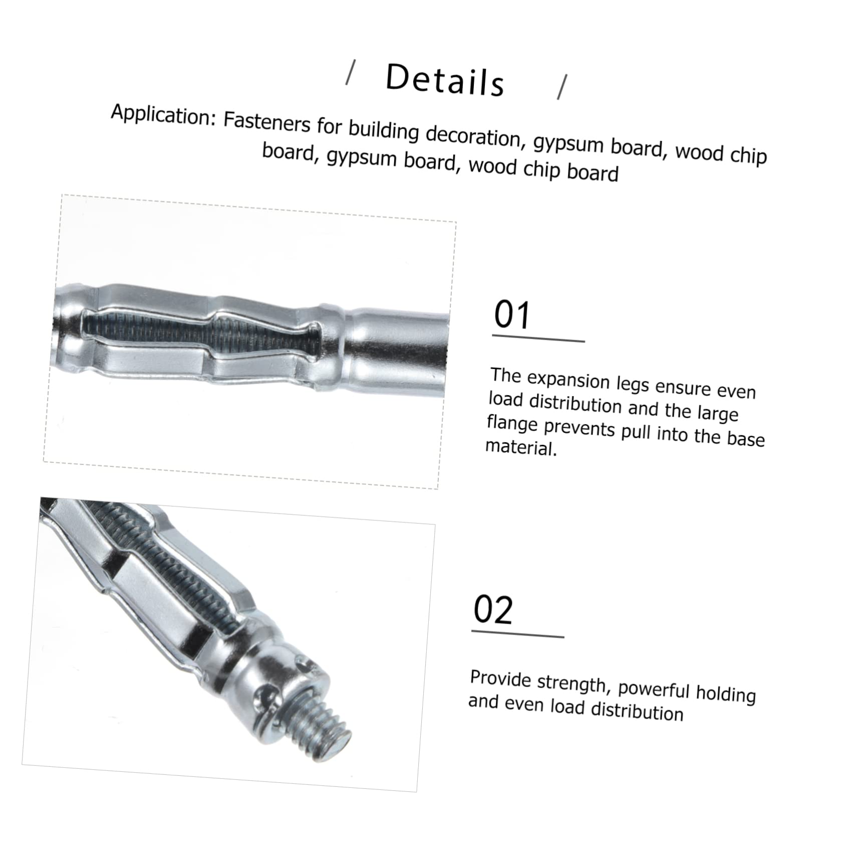 CIYODO 25 Pack Plasterboard Fixing Screws Hollow Brick Expansion Screws Wall Anchors for