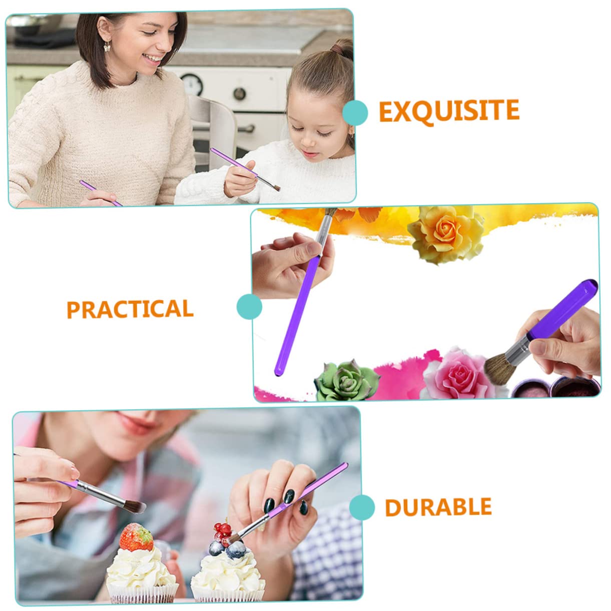 Amosfun Pinsel Für Schokolade 40 Stück Fondant Gravurstiftetui Staubpinsel Für Multifunktions Kuchenpinsel Kuchenschablonen Schokoladenkekse Zuhause Mini Schokoladenkekse Kekse Kuchendekoration