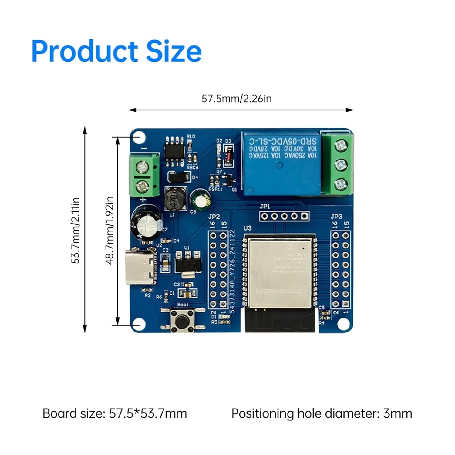 Relay Module PLC ESP32-C6 Relay Development Board DC7-60V Type-C 5V WF 6 Blth 5.3 Single Channel Relay Module