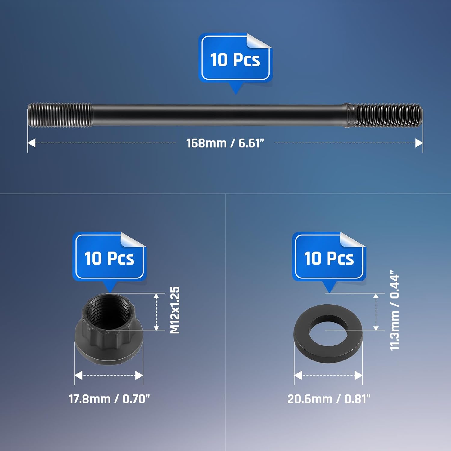 SPELAB Head Stud Replacement Kit Compatible with Acura L4 Gas 2.0L 2002-2004, Compatible with Honda L4 Gas 2.0L 2002-2005, Cylinder Head Stud Assembly Kit & Assembly Lubricant