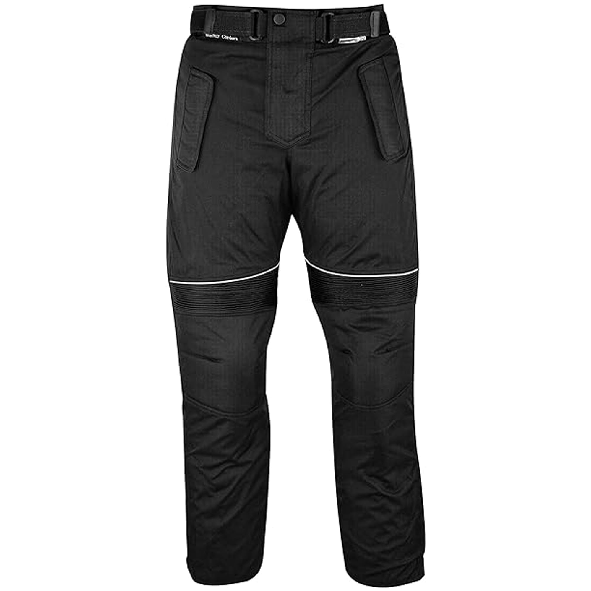 German Wear Pantalon de moto pour homme avec protections 2CE – Coupe-vent Biker Quad Textile – Doublure thermique lavable et amovible – Fermeture éclair combinée, Taille élastique – 4 couches & 2