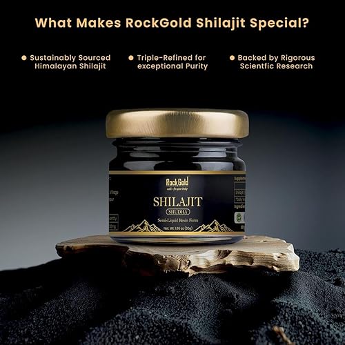 Miniatura 5 de Shilajit Resina orgánica pura del Himalaya, 900 mg de resina Shilajit de grado dorado con ácido fúlvico y más de 85 oligoelementos complejos para