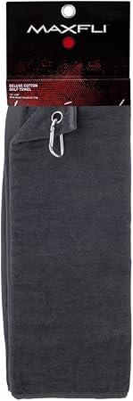 Review Maxfli Deluxe Soft Cotton Moisture Absorbing Detachable Golf Club Bag Towel Gray