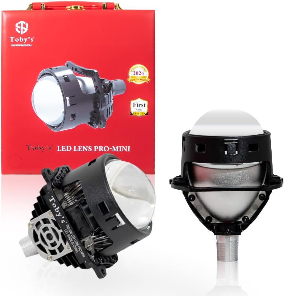 Toby's 90watts/Pair Led Lens Pro-Mini 2.5Inch Bi LED Projector Lenses For Headlight 5500K Auto Lamp 9000LM Car Lights Retrofit Kits Hyperboloid Lens