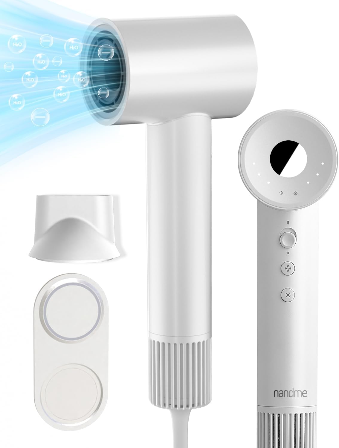 Hair Dryer, 110000 RPM High Speed Blow Dryer, 200 Millions Negative Ionic Hair Dryer for Fast Drying, 1600W Quiet Hairdryer for Travel, Hair Dryer with Concentrators Nozzle, 4 Temp & 3 Speed Settings