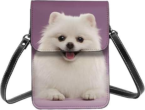 Amazon | [COOLEAD] ポメラニアン 犬柄 スマホポーチ ショルダー