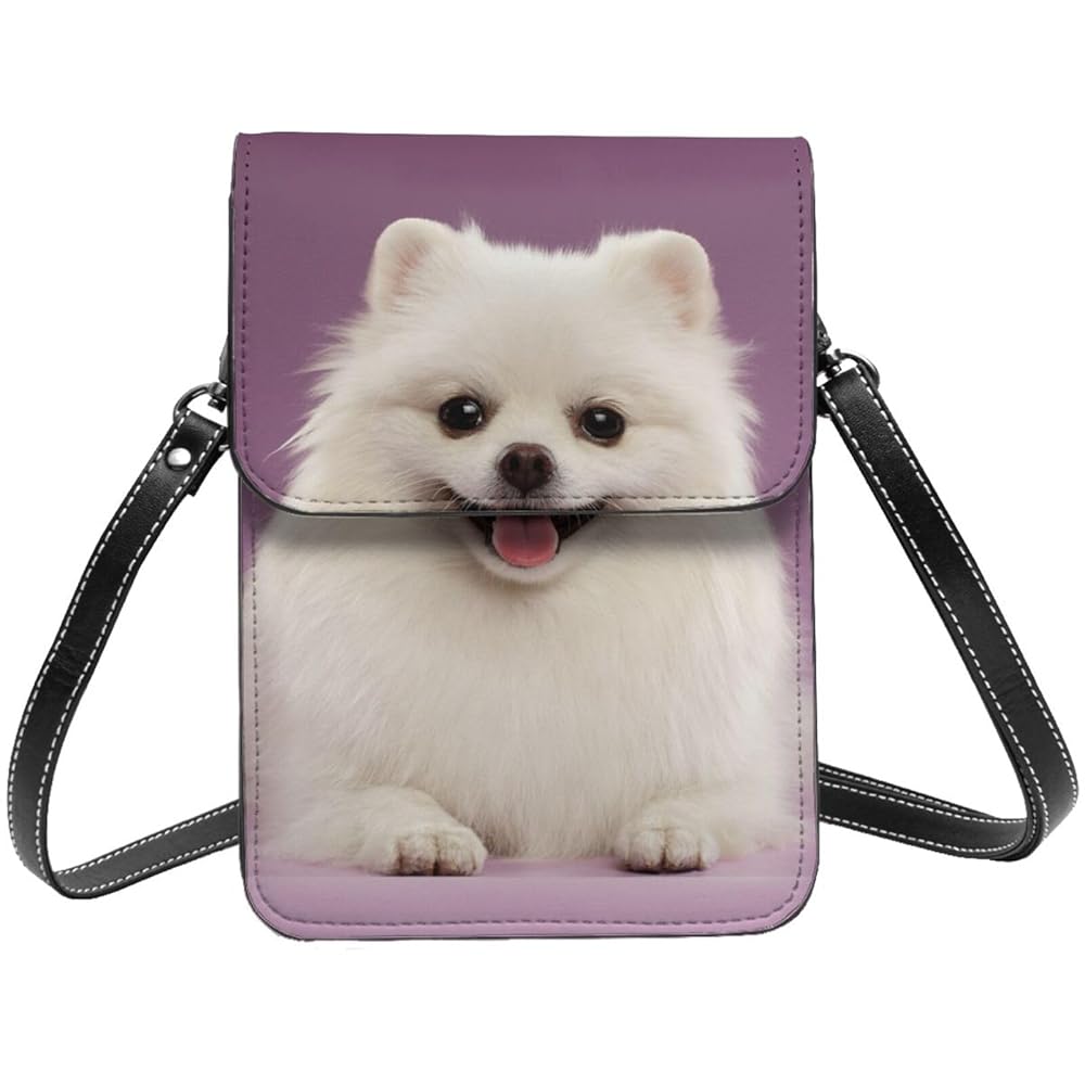 Amazon | [COOLEAD] ポメラニアン 犬柄 スマホポーチ ショルダー