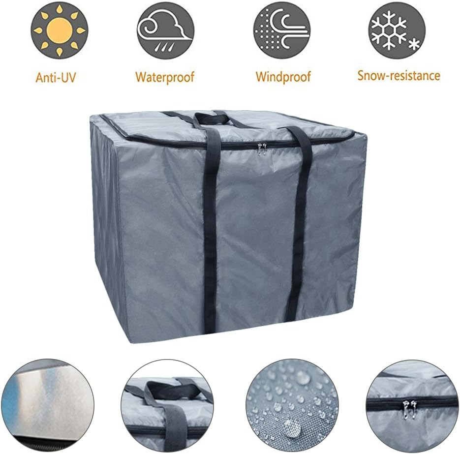 Patio Cushion Storage Bag with Zipper Dustproof 420D Outdoor Cushion Bags, 32 x32 x24In, Gray