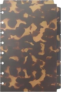 Koqye Half‑Letter Discbound Dividers, 5.5" x 8.5" Index Planner Tabs | 10‑Sheets Leopard‑Print Plastic Dividers, 4+6 Tab Layout, for Discbound Notebook & Planner Organizer