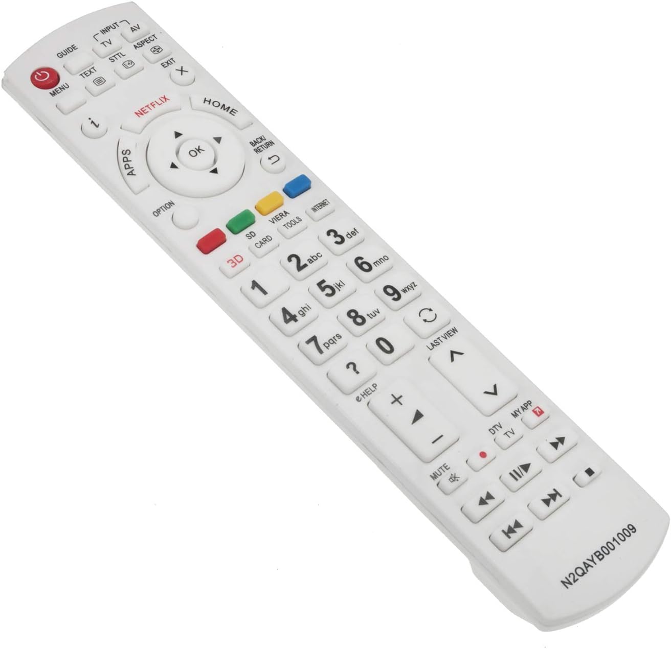 VINABTY N2QAYB001009 Replacement Remote Fit for Panasonic LCD LED TV TX-55CS520B TX-32CS600B TX-32CSR510 TX-32CSW514 TX-50CSR520 TX-55CSW524 TX-24CS500E TX-40CSR520 TX-40CSW524 TX-42CSR610