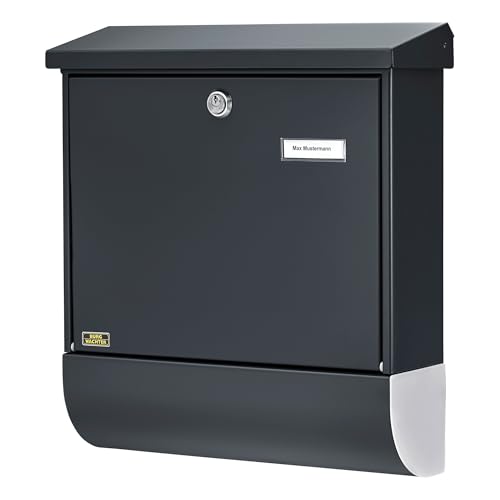 Burg Wächter Briefkasten mit Zeitungsfach und Namensschild, Verzinkter Stahl, Einwurf-Format DIN C4, Inkl. 2 Schlüssel, Set Vario ANT, Anthrazit (ähnlich RAL 7016), SET VARIO 86720 ANT Burg Wächter Briefkasten mit Zeitungsfach und Namensschild, Verzinkter Stahl, Einwurf-Format DIN C4, Inkl. 2 Schlüssel, Set Vario ANT, Anthrazit (ähnlich RAL 7016), SET VARIO 86720 ANT