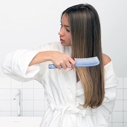 Miniatura 8 de Peine de dientes anchos, juego de 2 peines para el cabello para mujeres, hombres, peine desenredante grande para cabello rizado, liso, corto,