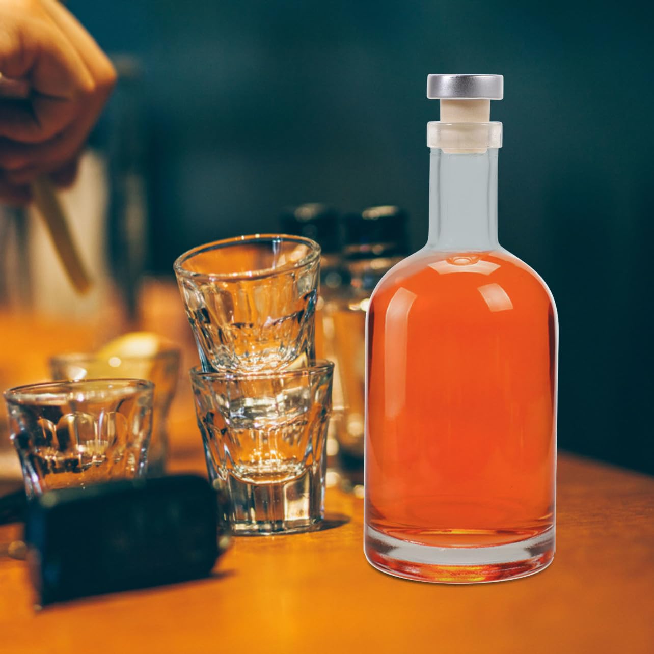 2 Stück-Pack Wodkaflaschen aus Glas 375ml Transparent Dickwandig
