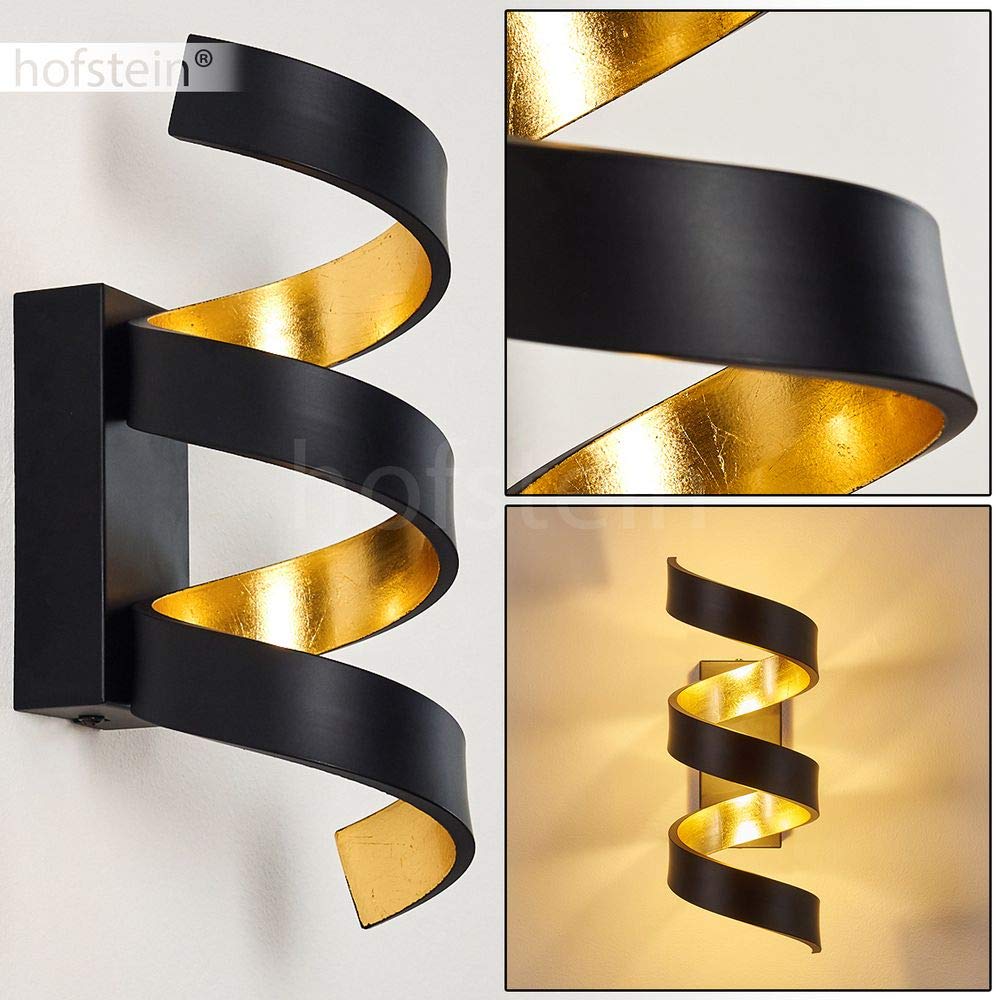 LED Wandlampe Rezat, Wandleuchte aus Metall in Schwarz/Gold, Wandstrahler 3-flammig, 3 x 3 Watt, 450 Lumen, 3000 Kelvin (warmweiß), Innenwandleuchte m. Lichteffekt an der Wand
