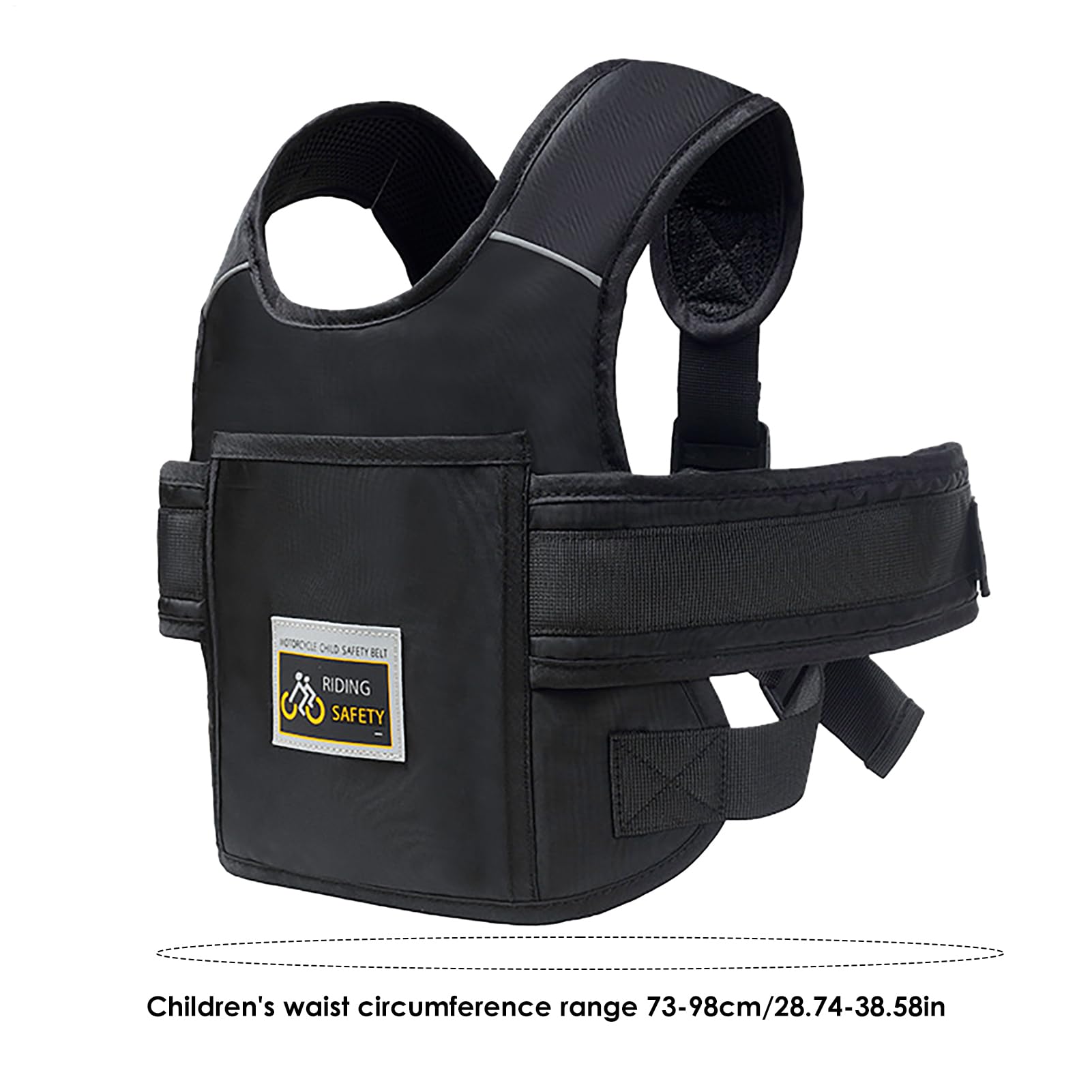 Imbracatura Sicurezza Bambini Moto – Cintura Regolabile Bimbi | Gilet Riflettente Passeggero Esterno | Supporto Posteriore Sicuro per Ragazzi 2-12 Anni Sotto 30kg Scooter