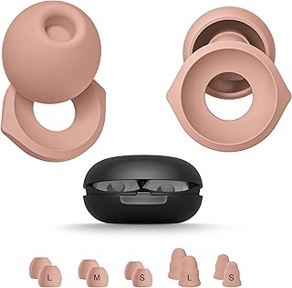 Ear Plugs for Sleeping Noise Cancelling, Reusable Ear Plugs for Noise Reduction, Soft Hearing Protection Earplugs with 6 Silicone Eartips (NRR 30dB) and 4 Memory Foam Ones (NRR 35dB), Pink