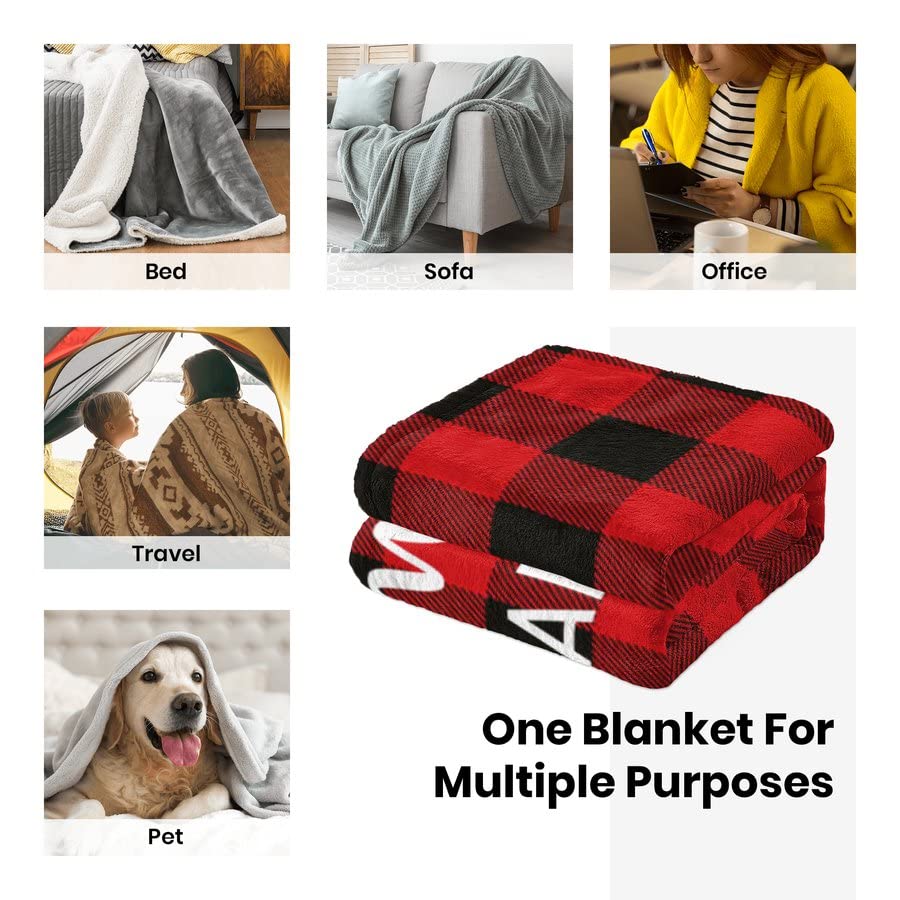 JOOCAR Red Christmas Flannel Throw Blanket This is My Watching Blanket White Snowflake Deer Winter Holiday Decor Soft Plush Warm Throw Blanket for Bed Couch Living Room Sofa Chair,100x125cm - Image 4