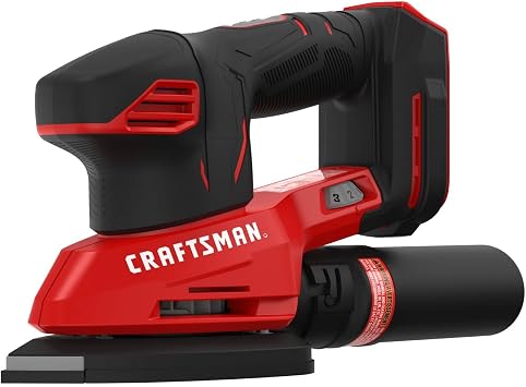 CRAFTSMAN 20V MAX Cordless Detail Sander, Tool Only CMCW221B, Red