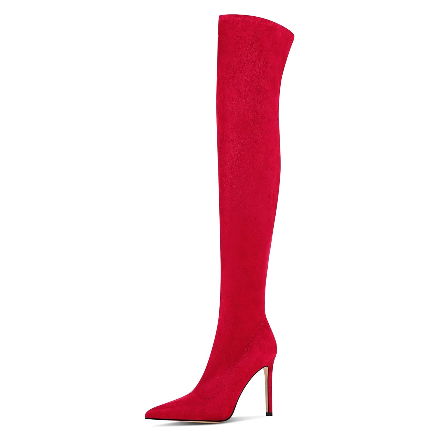 Womens Over the Knee Boots Suede High Heel Thigh High Boots Pointed Toe Long Stretch Sexy Fall Elastic