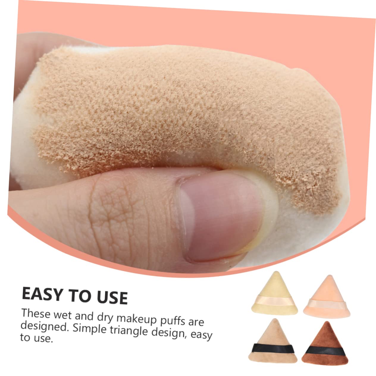 VALICLUD 4pcs Foundation Powder Puff Beauty Puff Triangle Washable Makeup for Liquid Dry Foundation