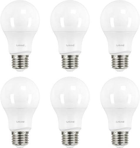Linkind - Bombillas LED A19 regulables, equivalente a 40 W, base E26, luz blanca suave de 2700 Kelvin, 5.7 W, 460 lúmenes, CRI80+ 120 V,