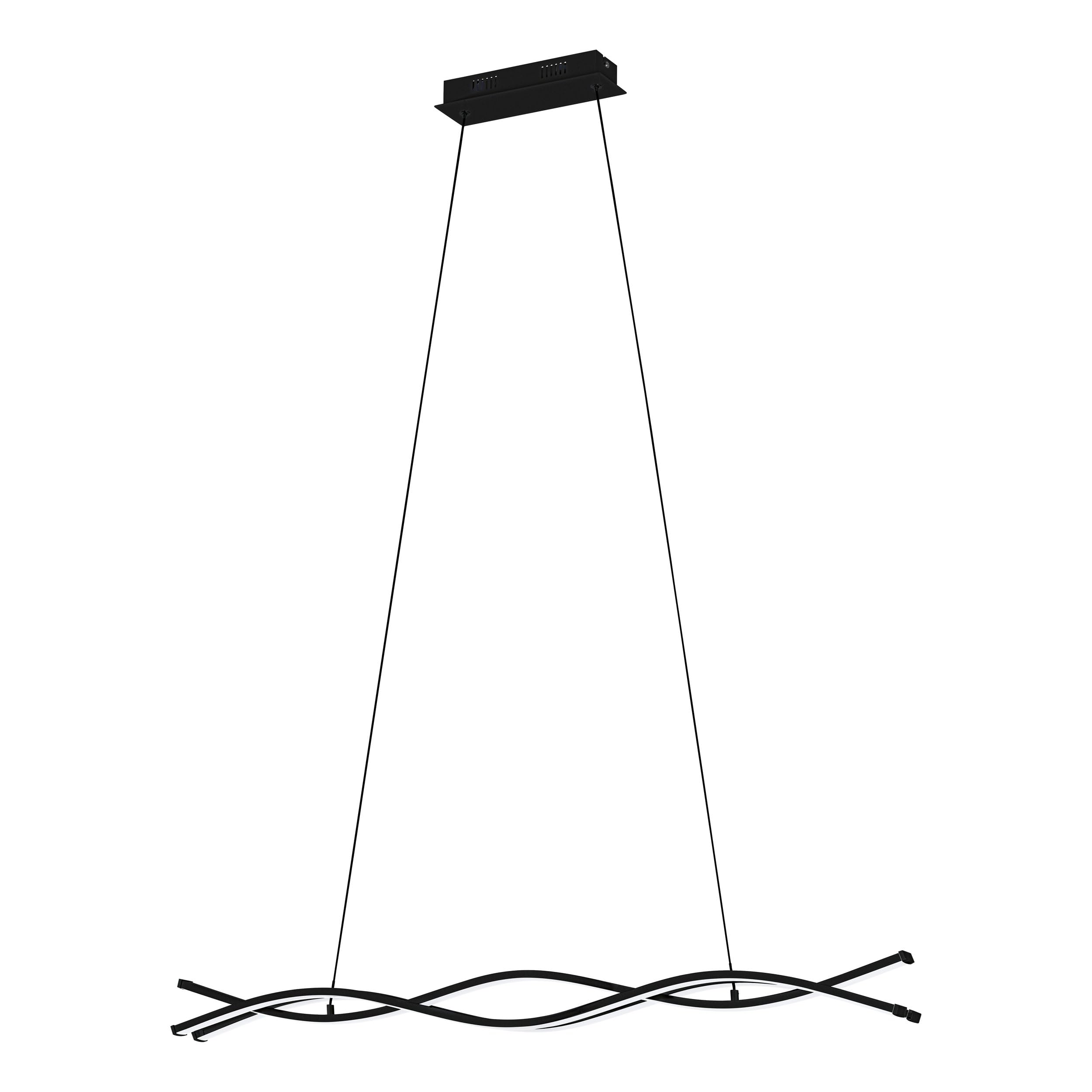 Eglo LED Pendant Light Lasana 3, 3-Light Hanging Lamp, Pendant Lamp Made of Steel and Plastic, Hanging Light in Black and White, Living Room Hanging Lamp, Warm White