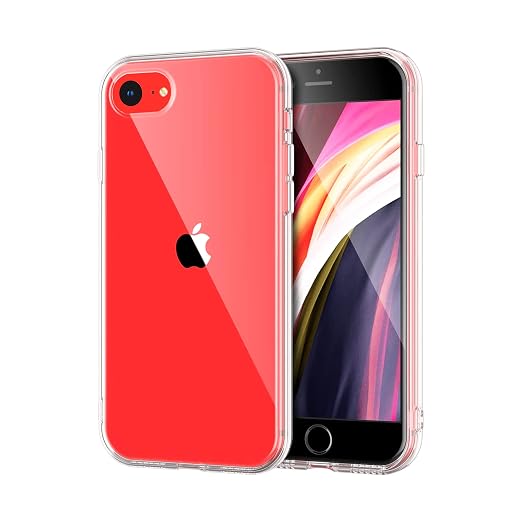 CEDO iPhone 7/8/ SE/SE 2 Clear Case Soft Flexible Slim-Fit Full Body 360 Protection Shock Proof TPU Back Cover (Transparent)