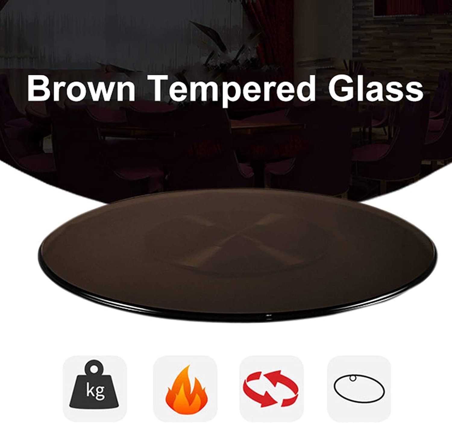 Glass Rotating Tray, Round Large Lazy Susan Turn Table Top, Dinner Plates Tableware Dishes Organizer, Serving Tray Decorative Turntable (Size : 80cm(31.4in))