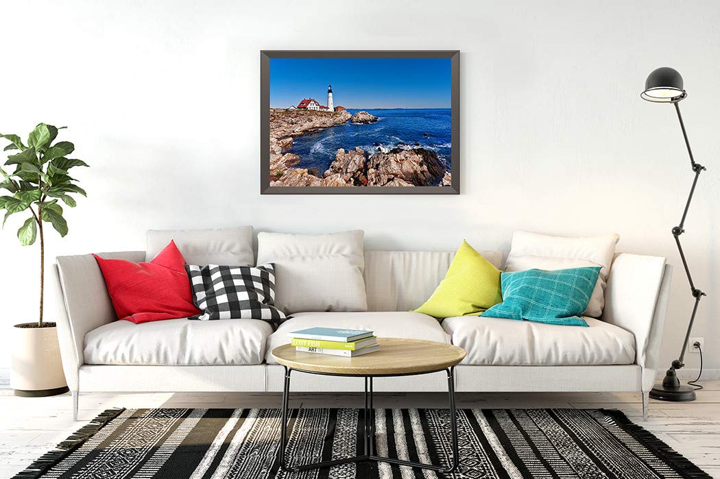 DIY 5D Diamond Painting Kit Lighthouse Portland Head Cape Maine Headlamp Light Blue 16