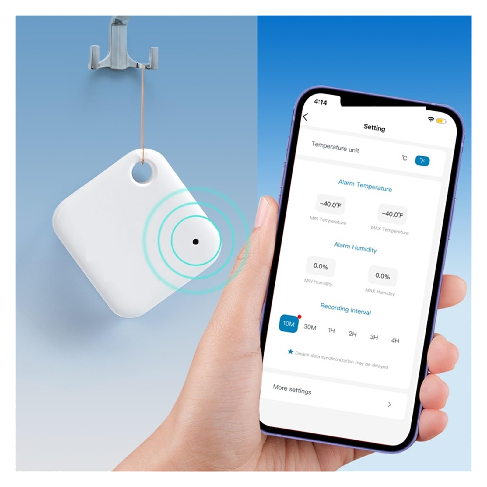 Termometr WIFI Higrometr Inteligentny Czujnik 2 W 1 Do Temperatury I Wilgotności Amp Z Alarmem, Przechowywanie Danych Chmurze Dokładny Szybki Monitorowanie Czasie Rzeczywistym