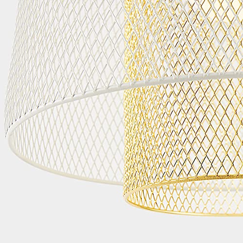 Lustre suspension scandinave en fer blanc et vert pour salle à manger