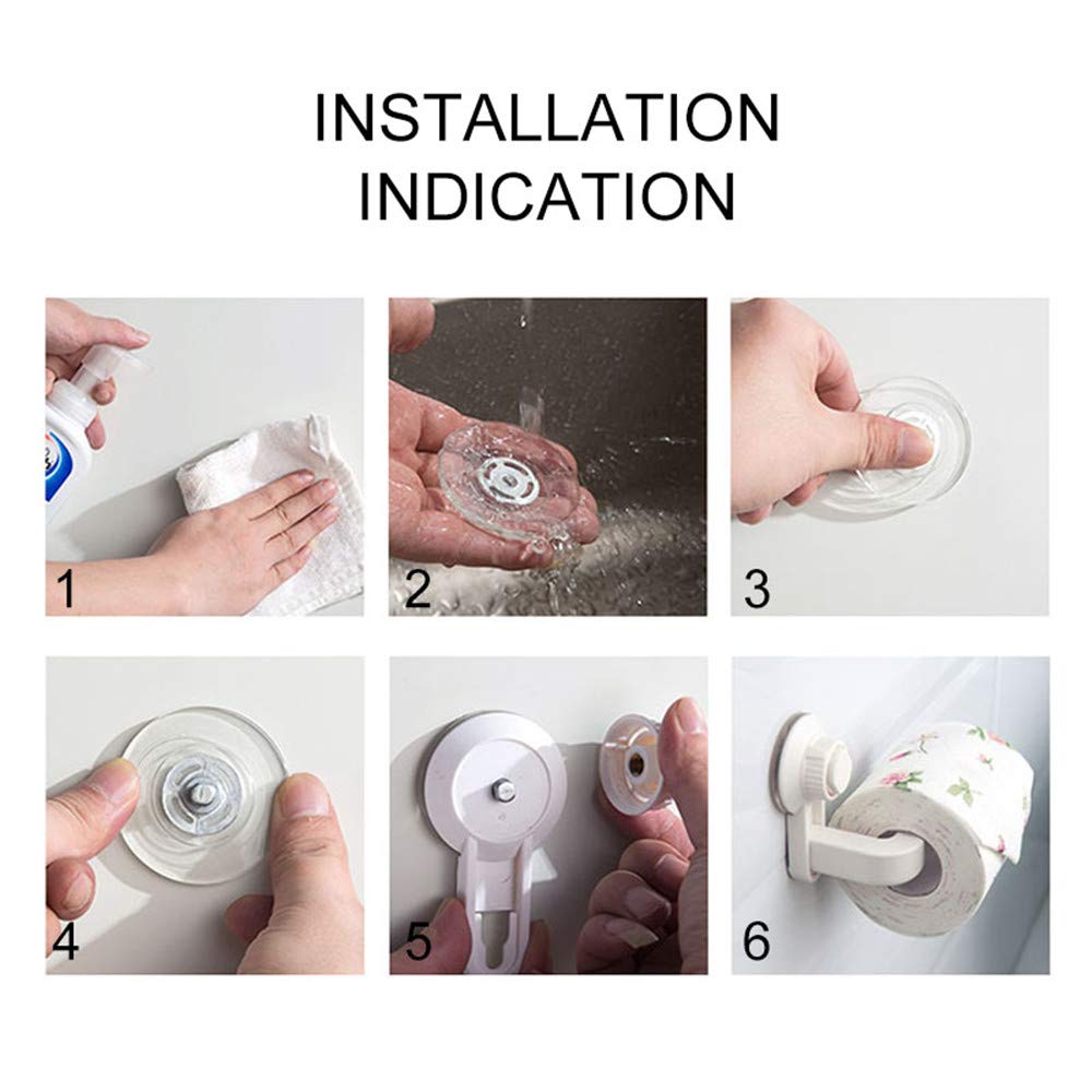 CMBSSTFC Portarrollos de Papel higiénico con Ventosa Adhesiva, Impermeable, montado en la Pared, para Cocina, Dormitorio y baño, sin Necesidad de taladrar (Negro)