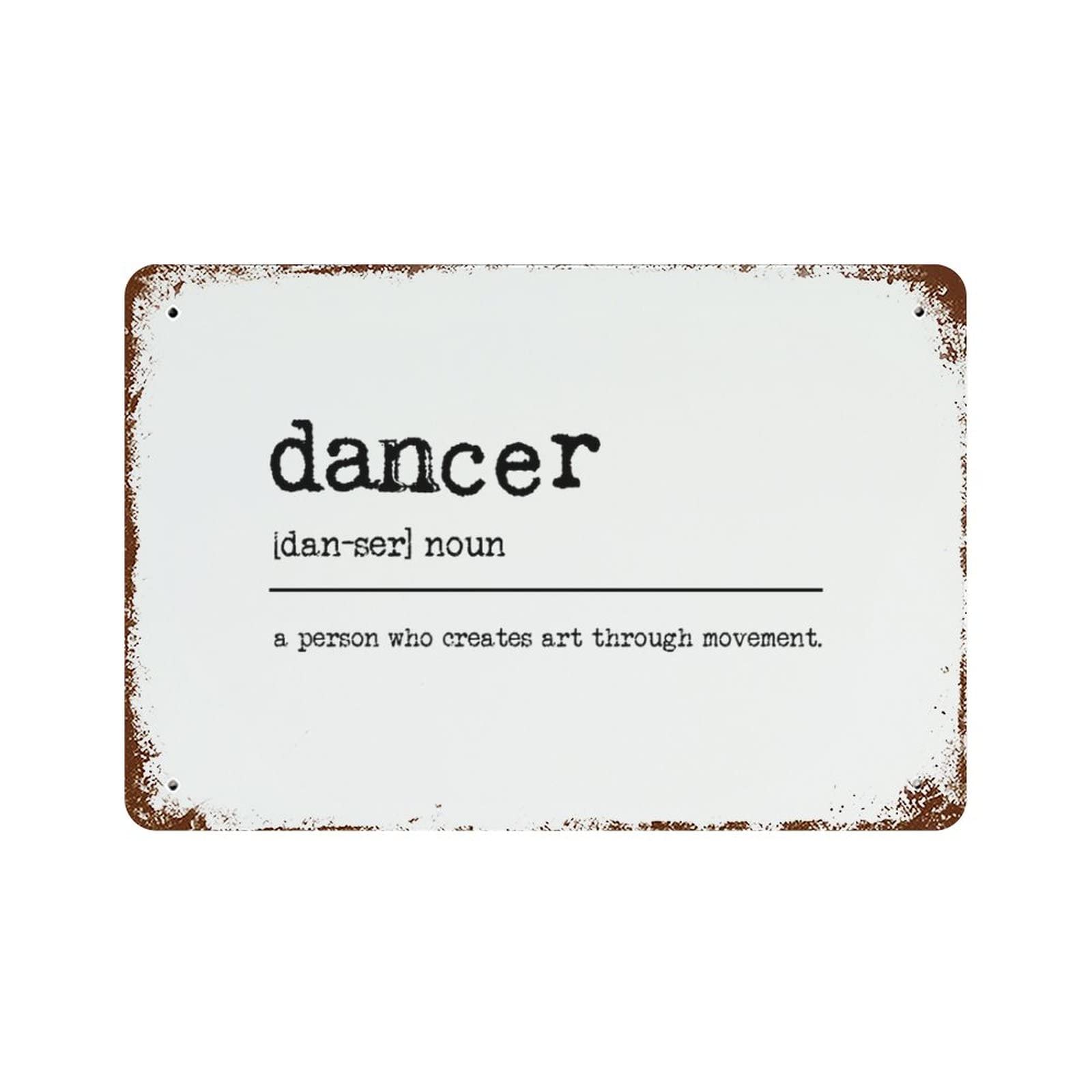 Panneau en métal avec inscription Dancer vintage de 30,5 x 45,7 cm