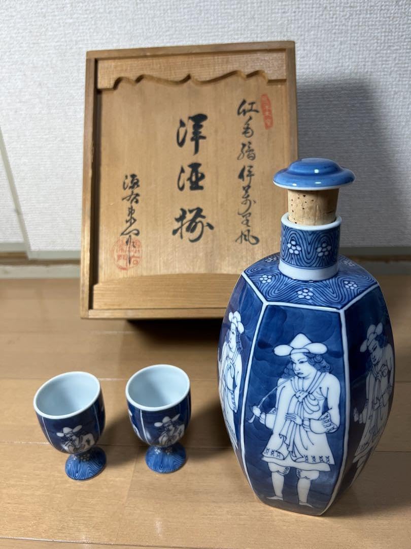 398源右衛門紅毛人図伊万里風洋酒揃未使用