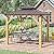 Outsunny 10' x 10' Hardtop Gazebo with Galvanized Steel Double Roof, Wooden Frame, Permanent Pavilion with Ceiling Light Hook, for Garden, Patio, Backyard