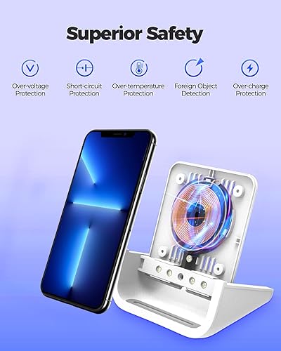 Miniatura 21 de YUWISS - Cargador inalámbrico de carga inalámbrica de 10/7.5/5 W, compatible con iPhone 14 13 12/12 /11Pro Max/XR/XS Max/XS/X/8/8Plus Galaxy Oro