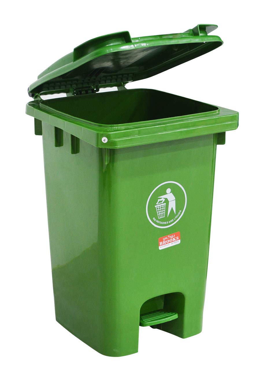 Brooks waste bin with pedal 60 Ltr. (GREEN)