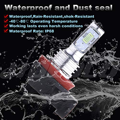 HOCOLO H8 H11 H9 H16(H16 Only fit Japanese Car!)LED Bulbs DRL Fog Light Brighting Daytime Running Lamp Replace Halogen 3570 CSP Chips Car Vehicle Part Plug-N-Play High Power(H8/H11_Fog,Ice Blue/8000K)
