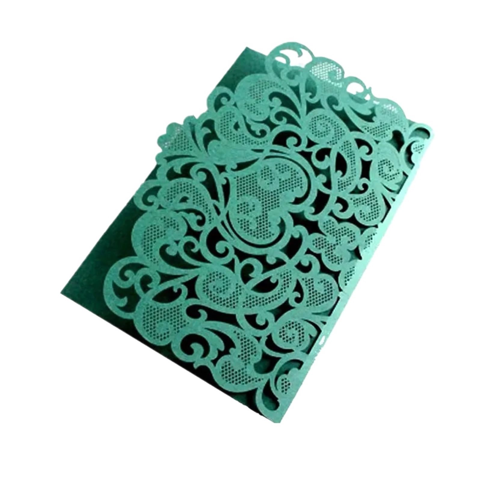 25/50 pezzi Laser Cut Invito a nozze Trifold Business Lace Biglietti di auguri Matrimonio Compleanno Festa Regalo Forniture(Red,50pcs)
